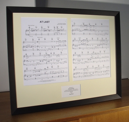 Framed sheet music
