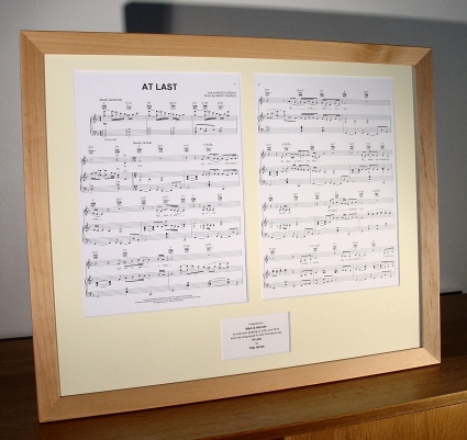 Framed sheet music
