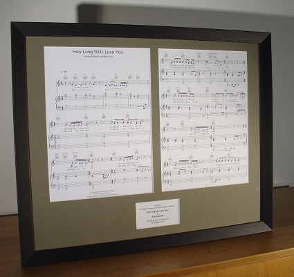 Framed sheet music