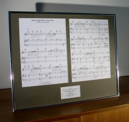 Framed sheet music