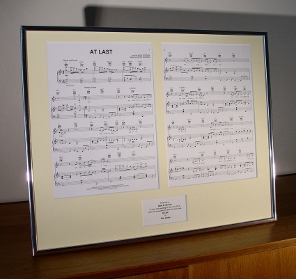 Framed sheet music