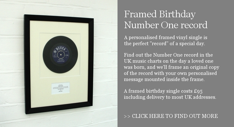 Framed Birthday Number One record